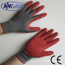 NMSAFETY 13g gestrickte Handhandschuhe Latex beschichtete Arbeitshandschuhe für Frauen